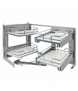 GALAXY Волшебный уголок левый, выдв. корзины и фасад с плавным закрыванием