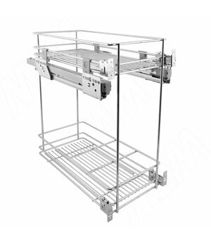 ROUND Двухуровневая корзина, 300 мм, с боковым нижн. креплением, направляющие Nova Pro