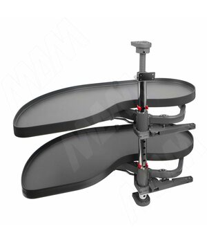 FLY MOON 3.0 LAMINA, механизм угловой пов., 2 полки, сплошной борт, с доводчиком, графит, левый