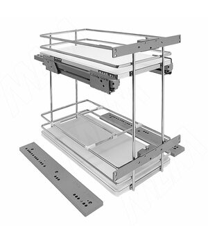 GALAXY Двухуровневая корзина 300 мм, эллипт. прут, противоск., с компл. креплений, с боковым креплением, направляющие Nova Pro