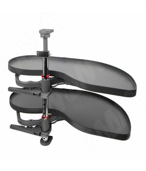 FLY MOON 3.0 LAMINA, механизм угловой пов., 2 полки, сплошной борт, с доводчиком, графит, правый