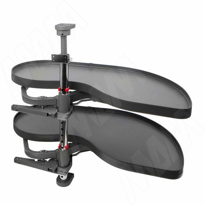 FLY MOON 3.0 LAMINA, механизм угловой пов., 2 полки, сплошной борт, с доводчиком, графит, правый