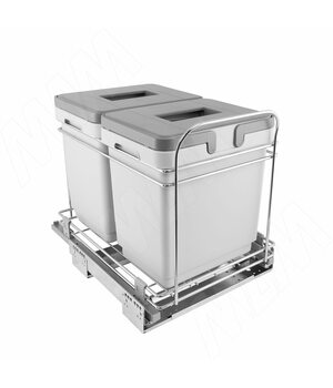 PARTNER Система для утилизации мусора (2 ведра по 15 литров), направляющие Hettich плавного закрывания