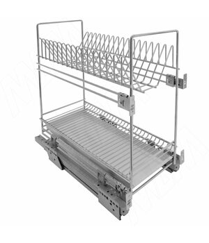 ROUND Двухуровневый посудосушитель с боковым нижн. креплением, направляющие Nova Pro