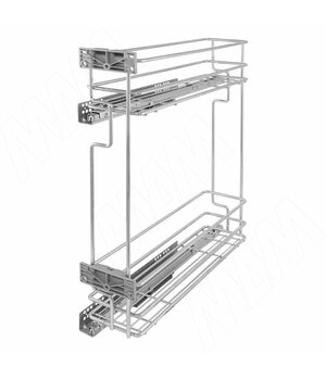 PARTNER Двухуровневая корзина 150 мм (бутылочница), направляющие плавного закрывания, левая