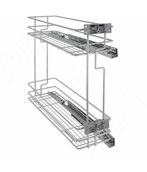 PARTNER Двухуровневая корзина 200 мм (бутылочница), направляющие плавного закрывания, правая