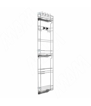 ROUND Колонна выдвижная для хозяйственных принадлежностей, для фасада 150 мм, с боковым крепл., лев., направляющие Nova Pro