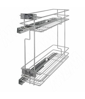 PARTNER Двухуровневая корзина 200 мм (бутылочница), направляющие плавного закрывания, левая