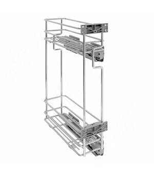 ROUND Двухуровневая корзина в верхн. ярус 150 мм (бутылочница), боковым креплением прав., направляющие Nova Pro