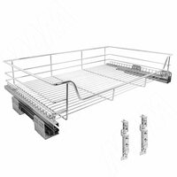 BARRA Корзина одноуровневая 900мм с креп.к фасаду, направляющие полн. выдвижения, плав. закрывания, хром