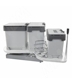 PARTNER UNIKO Система для утилизации в угловой корпус (2 ведра по 15 литров, 1 ведро 7 литров, 2 корзинки для моющих средств)