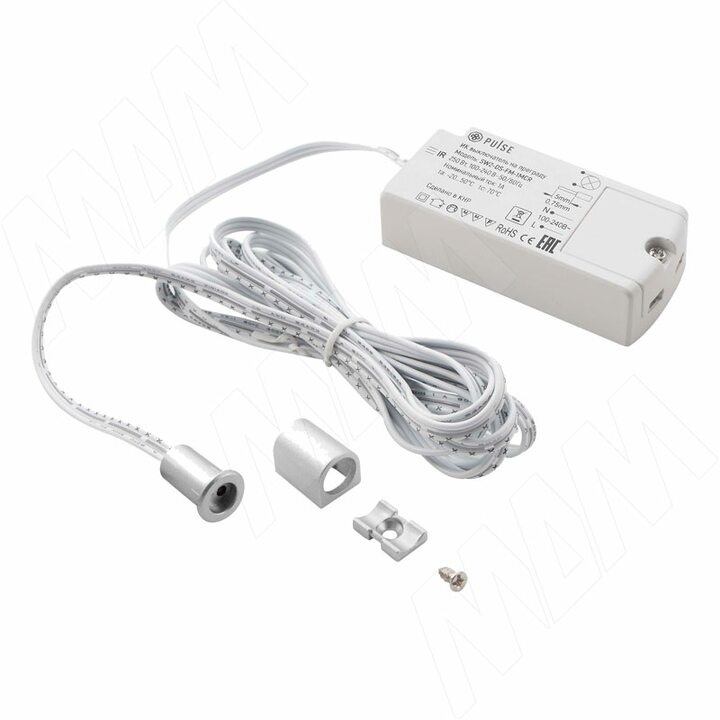 Выключатель инфракрасный (IR) на преграду, врезной, хром матовый, 220V, 250W