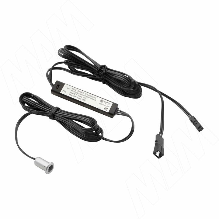 Выключатель инфракрасный (IR) на преграду, врезной, хром матовый, 12/24V, 36/72W