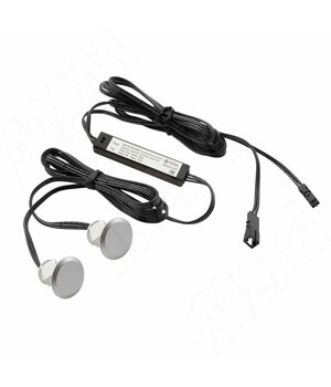 Выключатель сенсорный диммируемый, врезной, 2 датчика, хром матовый, 12/24V, 36/72W