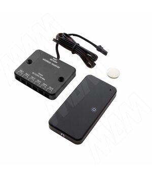 Выключатель беспроводной диммируемый, на преграду, черный, 12/24V, 60/120W