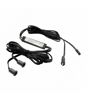 Выключатель инфракрасный (IR) на взмах руки, врезной, 2 датчика, черный, 12/24V, 36/72W