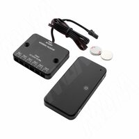 Выключатель беспроводной диммируемый, на преграду, 2 датчика, черный, 12/24V, 60/120W