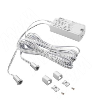 Выключатель инфракрасный (IR) на преграду, врезной, 2 датчика, хром матовый, 220V, 250W