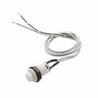 Выключатель круглый, врезной, кнопочный, d=14,4 мм, белый