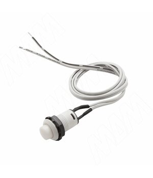 Выключатель круглый, врезной, кнопочный, d=14,4 мм, белый