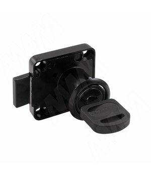 Замок для 1-ой двери, выдвижной, 1 оборот, черный