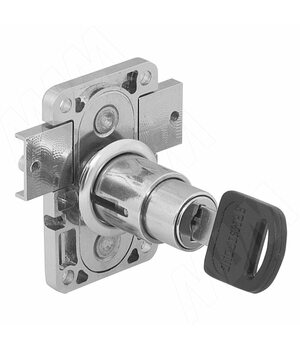 Замок для 2-х и 3-х дверей, кнопочный, хром