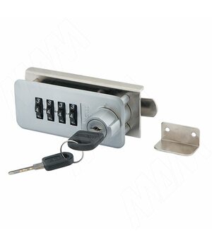 Замок с кодом для 1-ой двери, поворотный, правый, хром матовый