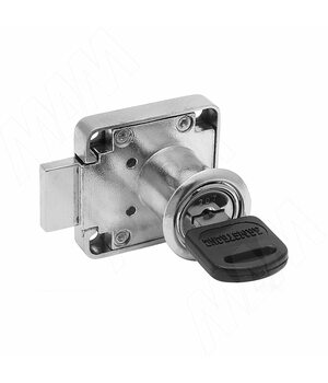 Замок для 1-ой двери, выдвижной, 1 оборот, хром