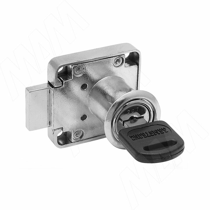 Замок для 1-ой двери, выдвижной, 1 оборот, хром