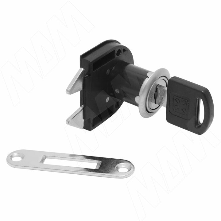 Замок для жалюзи, гарпунообразный + отв. планка, хром