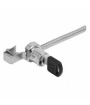 Замок для 2-х дверей, без сверления, реечный, хром