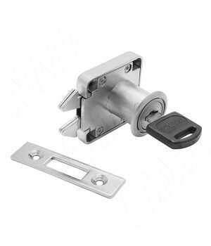 Замок для 1-ой двери, гарпунообразный + отв. планка, хром