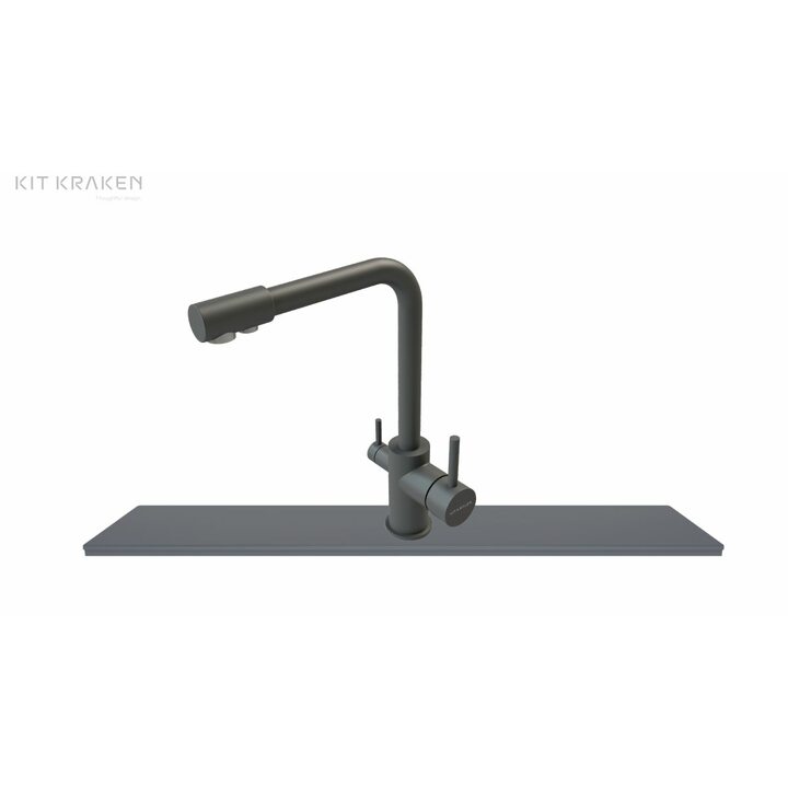 Kit Kraken Wing Creek Подставка под смеситель из искусственного камня, темно-серый, белый, серый
