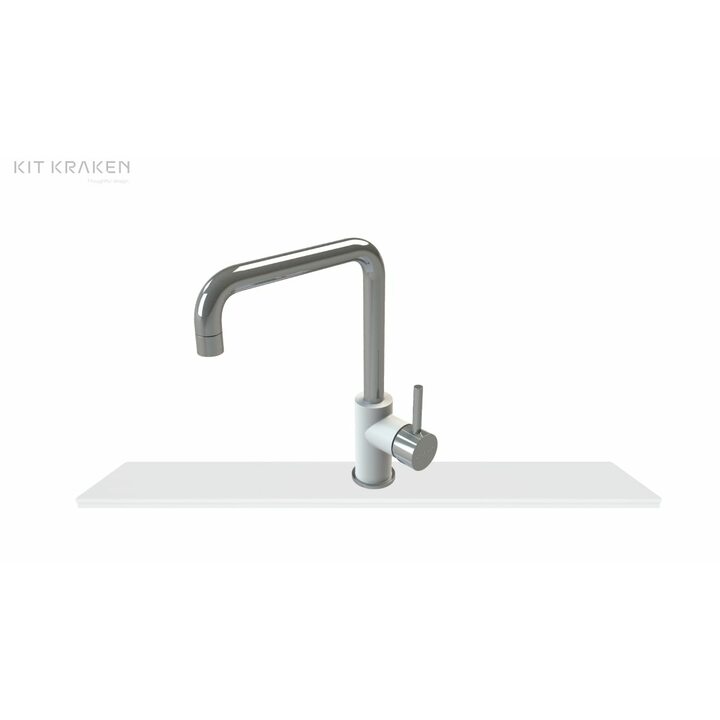 Kit Kraken Wing Gulf Подставка под смеситель из искусственного камня, темно-серый, белый, серый