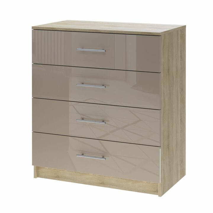 Валске Комод с 4 ящиками, МДФ каппучино глянец