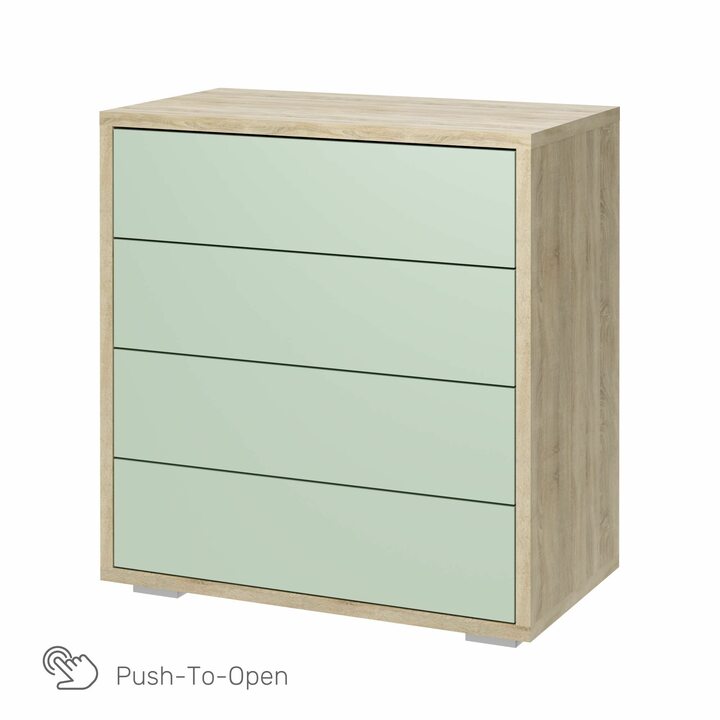 Валске Комод с 4 ящиками, SOFT TOUCH оливковый