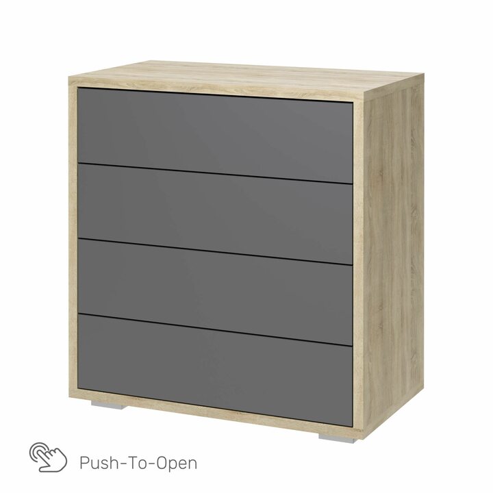Валске Комод с 4 ящиками, SOFT TOUCH серый