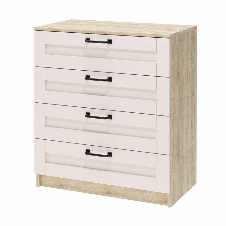 Валске Комод с 4 ящиками, МДФ сборный белый