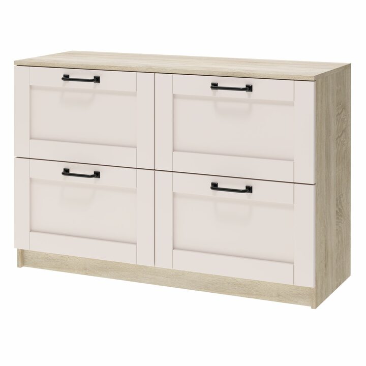 Ашо Комод с 4 ящиками 1,2 м, МДФ сборный белый