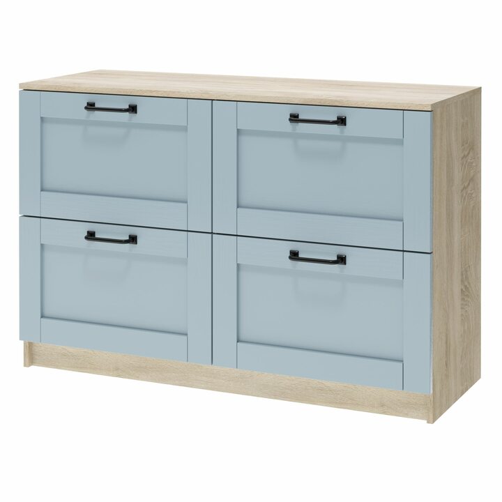 Ашо Комод с 4 ящиками 1,2 м, МДФ сборный голубой