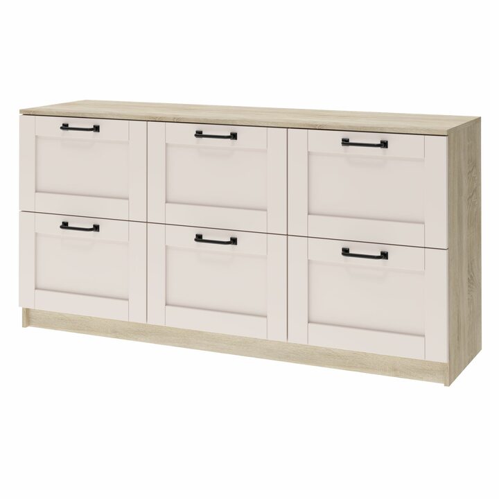 Лув Комод с 6 ящиками 1,6 м, МДФ сборный белый