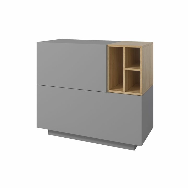Скриж Комод с открытой полкой, ЛДСП серый матовый