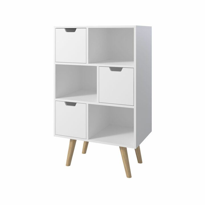 Сукве Комод на ножках, с 3 ящиками, ЛДСП белый матовый