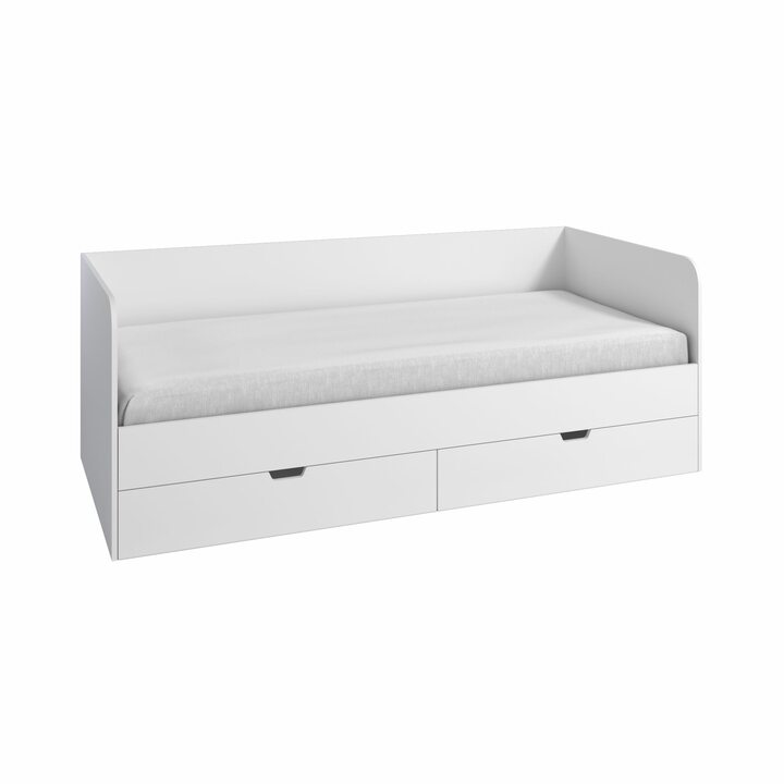 Валске Кровать с 2 ящиками, ЛДСП белый