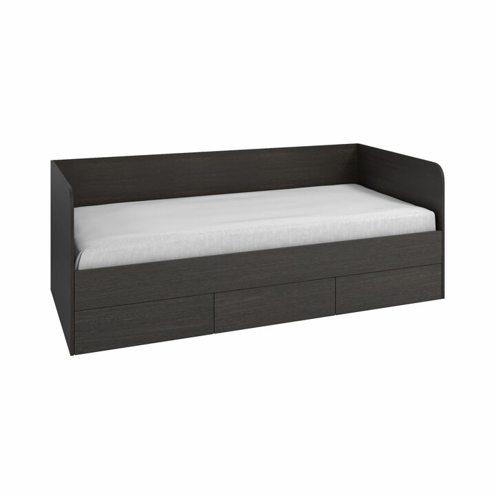 Валске Кровать с 3 ящиками Push-to-Open, ЛДСП венге