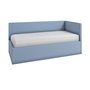 Асодавик Кровать с мягкой обивкой, ткань голубой