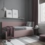 Асодавик Кровать с мягкой обивкой, ткань розовый