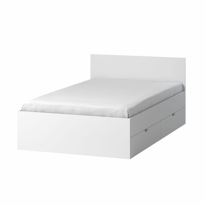 Тюс Кровать со спальным местом 2 х 1,2, с 2 ящиками, ЛДСП белый