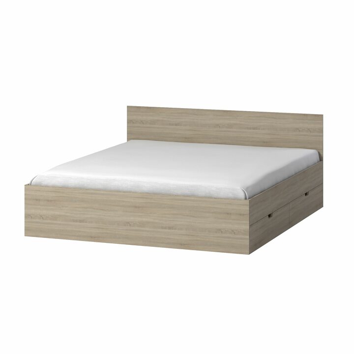 Тюс Кровать со спальным местом 2 х 1,8, с 2 ящиками, ЛДСП дуб сонома