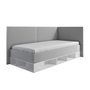 Норвак Кровать со спальным местом 2 х 0,9, с подъемным механизмом, ткань серый